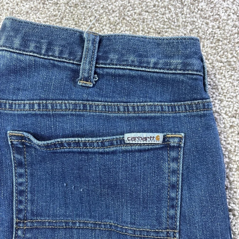 Carhartt Original Fit Straight Leg Jeans Womens 14 Blue Medium Stretch‎ Denim